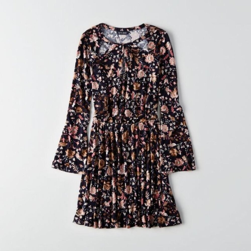 American Eagle Outfitters Women's Floral Bell Sleeve Dress